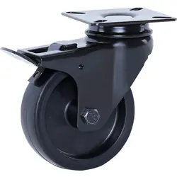 Hete Deal Meubel zwenkwiel met rem zwart 75mm - 60kg draagvermogen