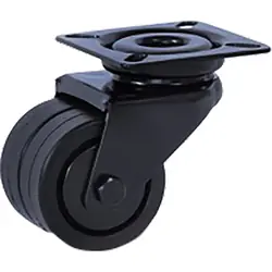Tijdelijk Beschikbaar Dubbel zwenkwiel TP-rubber zwart 60mm - 90kg draagvermogen
