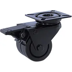 Hete Deal Dubbel zwenkwiel TP-rubber met rem zwart 60mm - 90kg draagvermogen