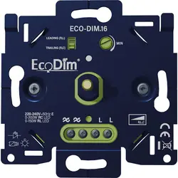 Aanbieding ECO-DIM.16 universele draaiknopdimmer 2-draads Sokkel 0-300W Fase Aan- en Afsnijding