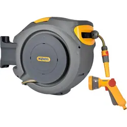 Bestel Nu Hozelock autoreel wandslangenbox automatisch + gratis broespistool 20m
