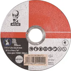 Koop Vandaag Doorslijpschijf staal/inox 115x1x22,23mm