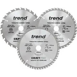 Actieprijs Trend cirkelzaagblad 165x20x1,5mm 24T/40T/52T