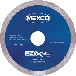 Mexco diamantschijf tegels 110x22,23mm Betrouwbaar