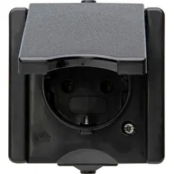 Kopp ProAQA wandcontactdoos RA opbouw spatwaterdicht Zwart IP44 Exclusieve Aanbieding