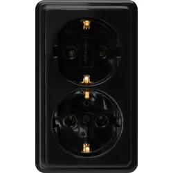 Snelle Levering Wandcontactdoos RA dubbel opbouw Zwart