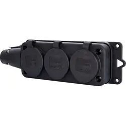 Power Contactdoos 3-voudig rubber randaarde zwart IP44 Beste Prijs
