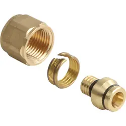 Henco NL klemkoppeling 3-delig messing knel 15x16mm Gecertificeerd
