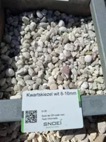 Kwartskiezel wit 8-16 mm in bigbag 1500kg (ca. 1m³) (incl. brandstoftoeslag) Voordeelprijs