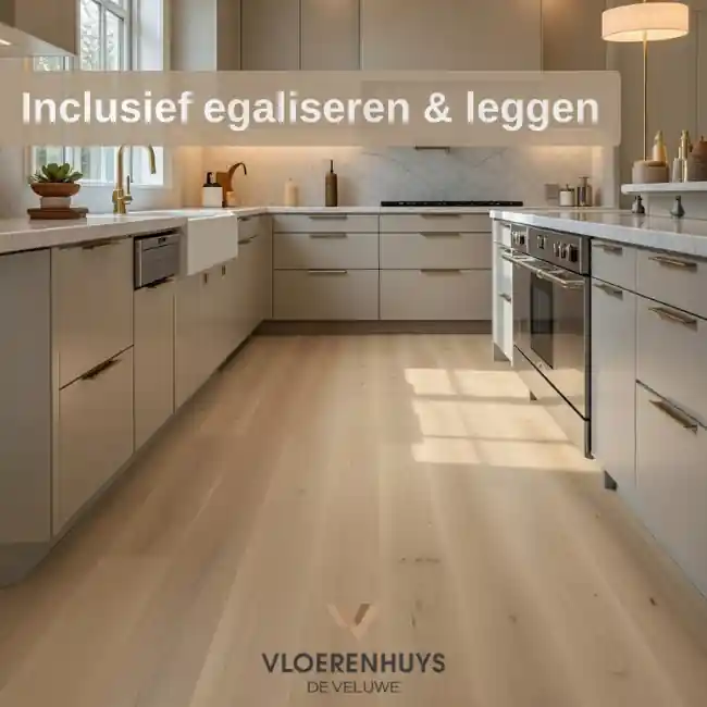 Merkproduct VH eiken dryback lichtbruin inclusief leggen