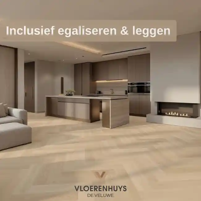 VH eiken visgraat dryback lichtbruin inclusief leggen Gereduceerde Prijs