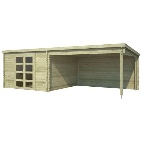 Nieuw Blokhut Olenka 340 + 390 x 350 cm groen geïmpregneerd