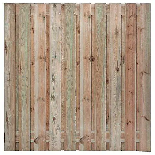 Tuinscherm aanbieding 21-planks grenen 180 x 180 cm recht Op = Op