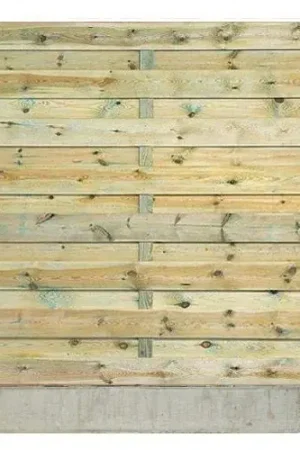 Beperkt Aanbod Hout-betonschutting wit/grijs i.c.m. grenen 15-planks tuinscherm