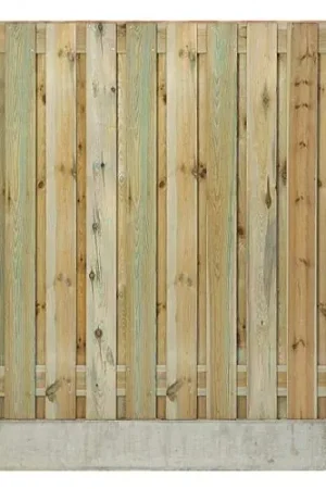Hout-betonschutting wit/grijs i.c.m. grenen 21-planks tuinscherm Koop Vandaag