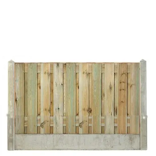 Lage Kosten Hout-betonschutting wit/grijs i.c.m. grenen 90x180 cm 21-planks tuinscherm