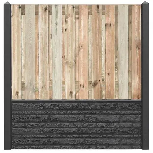 Hout-betonschutting antraciet motief i.c.m. 21-planks grenen tuinscherm Rechtstreeks Van De Fabrikant