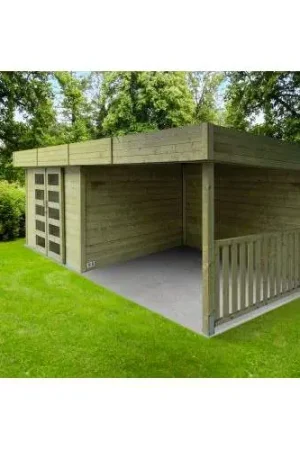 Blokhut Solid Arhus 333 + 333 x 245 cm geïmpregneerd Seizoensaanbieding