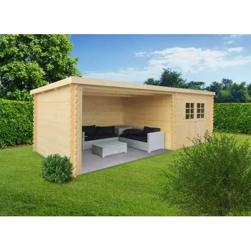 Veilige Betaling Blokhut Solid Rohan 298 + 365 x 298 cm