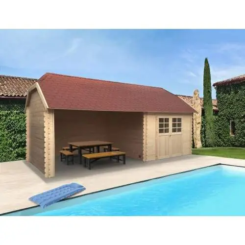 Hoge Kwaliteit Blokhut Solid York 298 + 365 x 298 cm