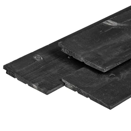 Gecertificeerd Gevelbekleding zweeds rabat vuren zwart gespoten 1,1-2,2 x 19,5 cm