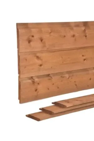 Channelsiding gevelbekleding vuren bruin geïmpregneerd 1,9 x 14,5 cm Seizoensaanbieding