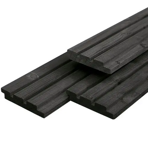 Gevelbekleding vuren zwart gespoten 2,2 x 14 cm Goedkoop