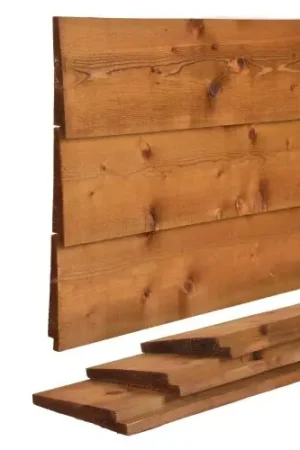 Gevelbekleding zweeds rabat vuren bruin geïmpregneerd 1,4-3,0 x 19,5 cm Flitsaanbieding