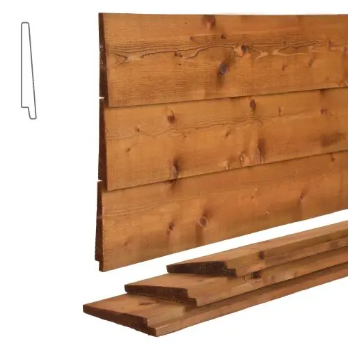 Gevelbekleding zweeds rabat vuren bruin geïmpregneerd 1,4-3,0 x 19,5 cm Flitsaanbieding