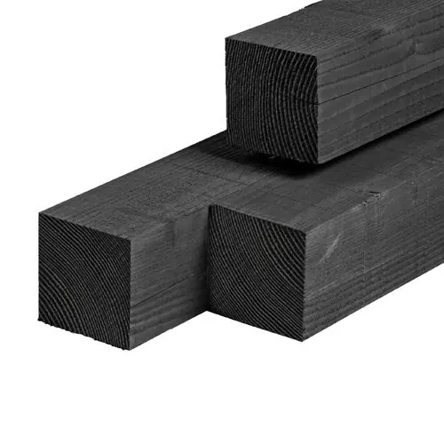 Tuinpaal douglas ongeschaafd zwart geïmpregneerd 15 x 15 cm Alleen Vandaag