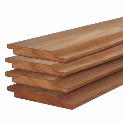 Gevelbekleding hardhout rabat gedroogd 1,6 x 14 x 395 cm Seizoensaanbieding
