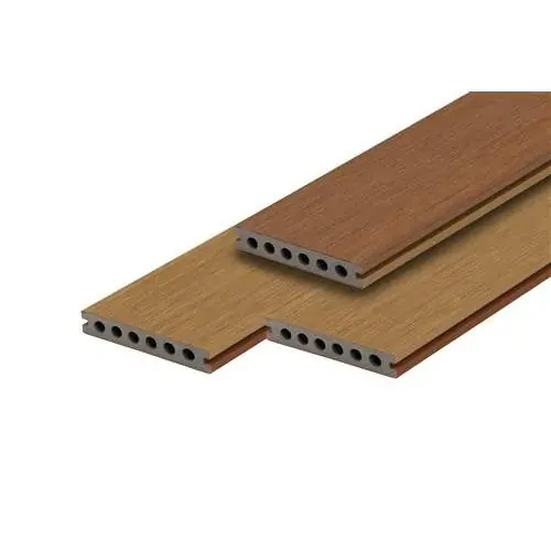 Direct Verzonden PuraTerra composiet semi-massief vlonderplank 2-kleurig teak 2,3 x 13,8 x 500 cm