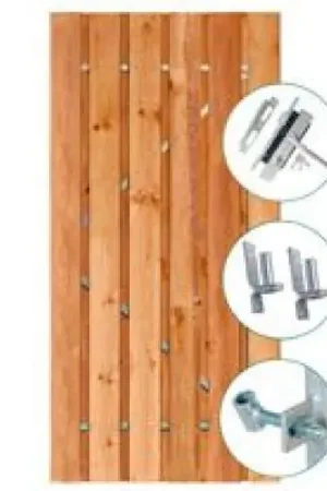 Beperkte Voorraad Tuindeur Privacy bruin geïmpregneerd 195 x 100 cm recht (incl. slot)