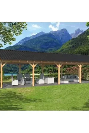 Weekendaanbieding Douglas overkapping zadeldak Hamar type 9 XL 1303 x 445 x 360 cm