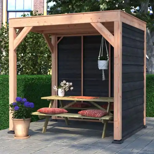 Douglas overkapping geschaafd 200 x 250 cm zwarte wanden Bestseller