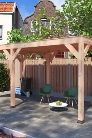 Voordeelprijs Douglas overkapping geschaafd 500 x 250 cm asymmetrisch