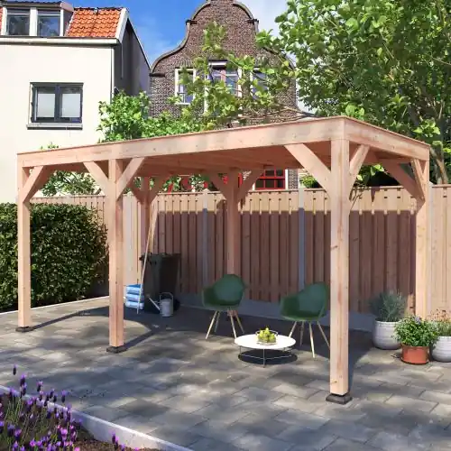 Voordeelprijs Douglas overkapping geschaafd 500 x 250 cm asymmetrisch