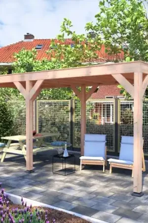 Douglas overkapping geschaafd 550 x 250 cm asymmetrisch 2 Speciale Aanbieding