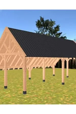 Goedkoop Overkapping Hillhout douglas kapschuur Excellent 784 x 385 cm