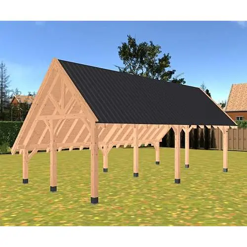 Goedkoop Overkapping Hillhout douglas kapschuur Excellent 784 x 385 cm