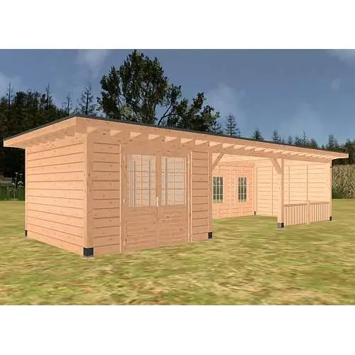 Overkapping Hillhout douglas plat dak Prestige 1043 x 357 cm Gereduceerde Prijs
