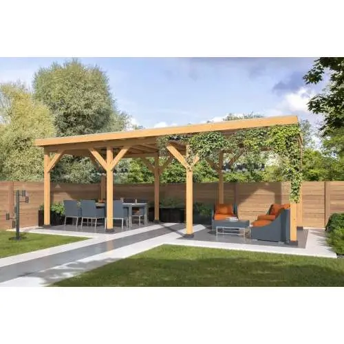 Uitverkoop Red Class Wood DHZ overkapping Zoutelande 750 x 330 cm