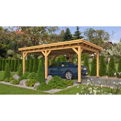 Gereduceerde Prijs Overkapping plat dak Red Class Wood Odense type 1 XXL