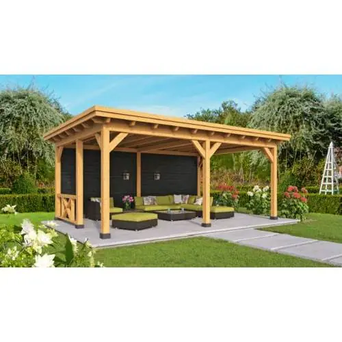 Overkapping plat dak Red Class Wood Odense type 2 XXL Merkproduct