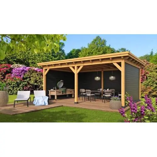 Overkapping plat dak Red Class Wood Odense type 4 XXL Bestseller
