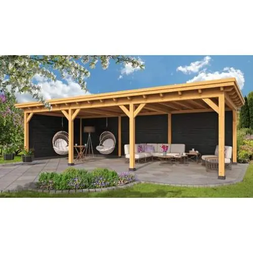 Hete Deal Overkapping plat dak Red Class Wood Odense type 6 XXL