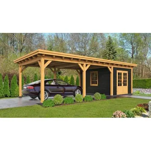 Overkapping plat dak Red Class Wood Odense type 7 XXL Alleen Vandaag