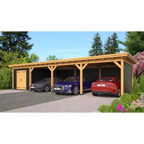 Beperkte Voorraad Overkapping plat dak Red Class Wood Odense type 10 XXL