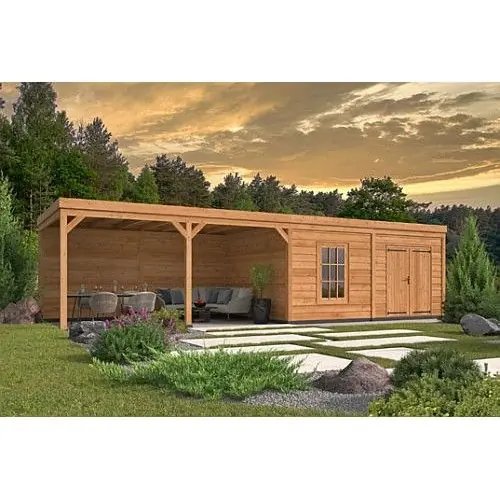 Gratis Retour Red Class Wood overkapping Kiruna type 3 plat dak 1030 x 378 cm