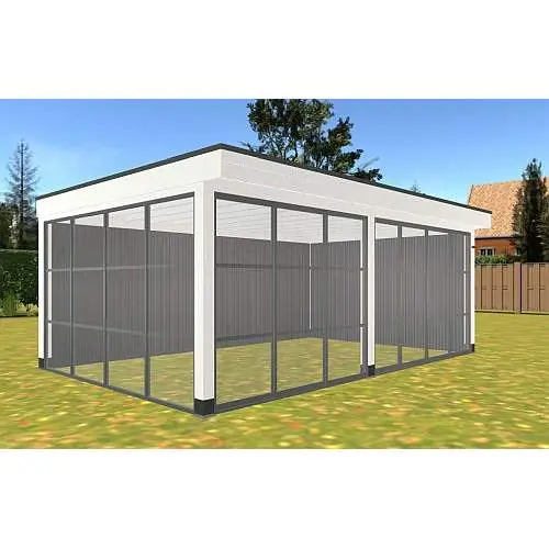 Beste Prijs Overkapping Hillhout vuren plat dak Premium 649 x 399 cm